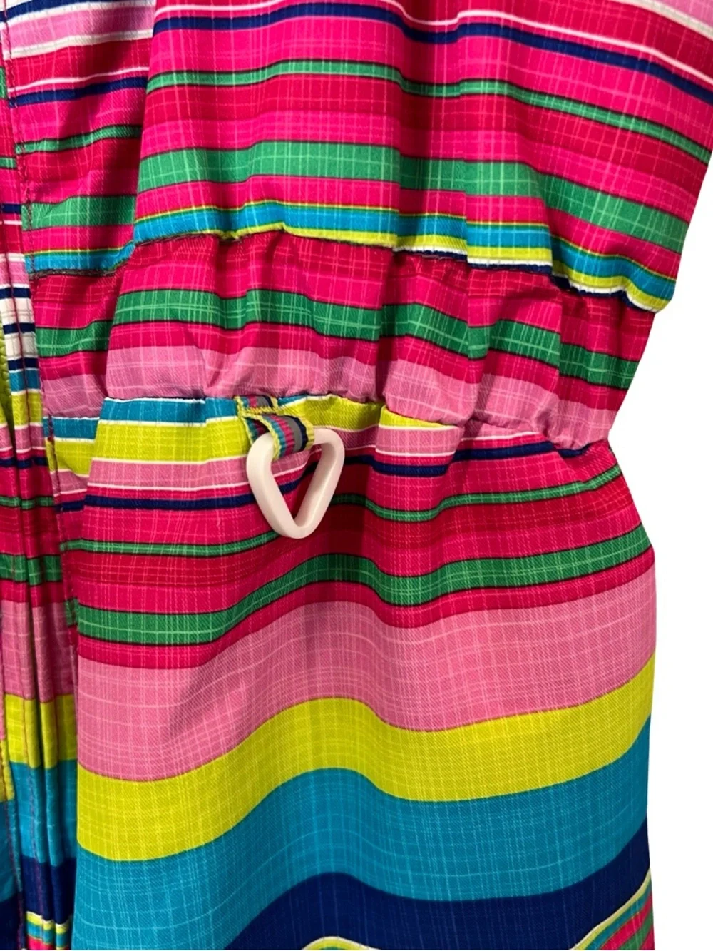 Obermeyer Snowverall I-Grow Girls Size 8 Bright Pink Multi-Stripe‎ Snow Bibb